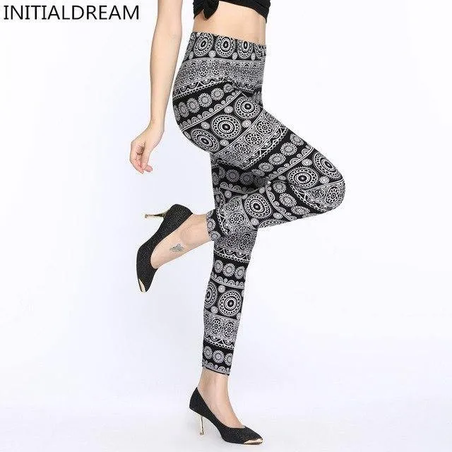 High Elastic Women Print Leggings High Waist Soft Women Trousers Fitness Legging Female Casual Pant