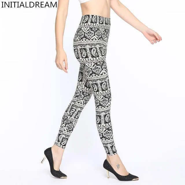 High Elastic Women Print Leggings High Waist Soft Women Trousers Fitness Legging Female Casual Pant