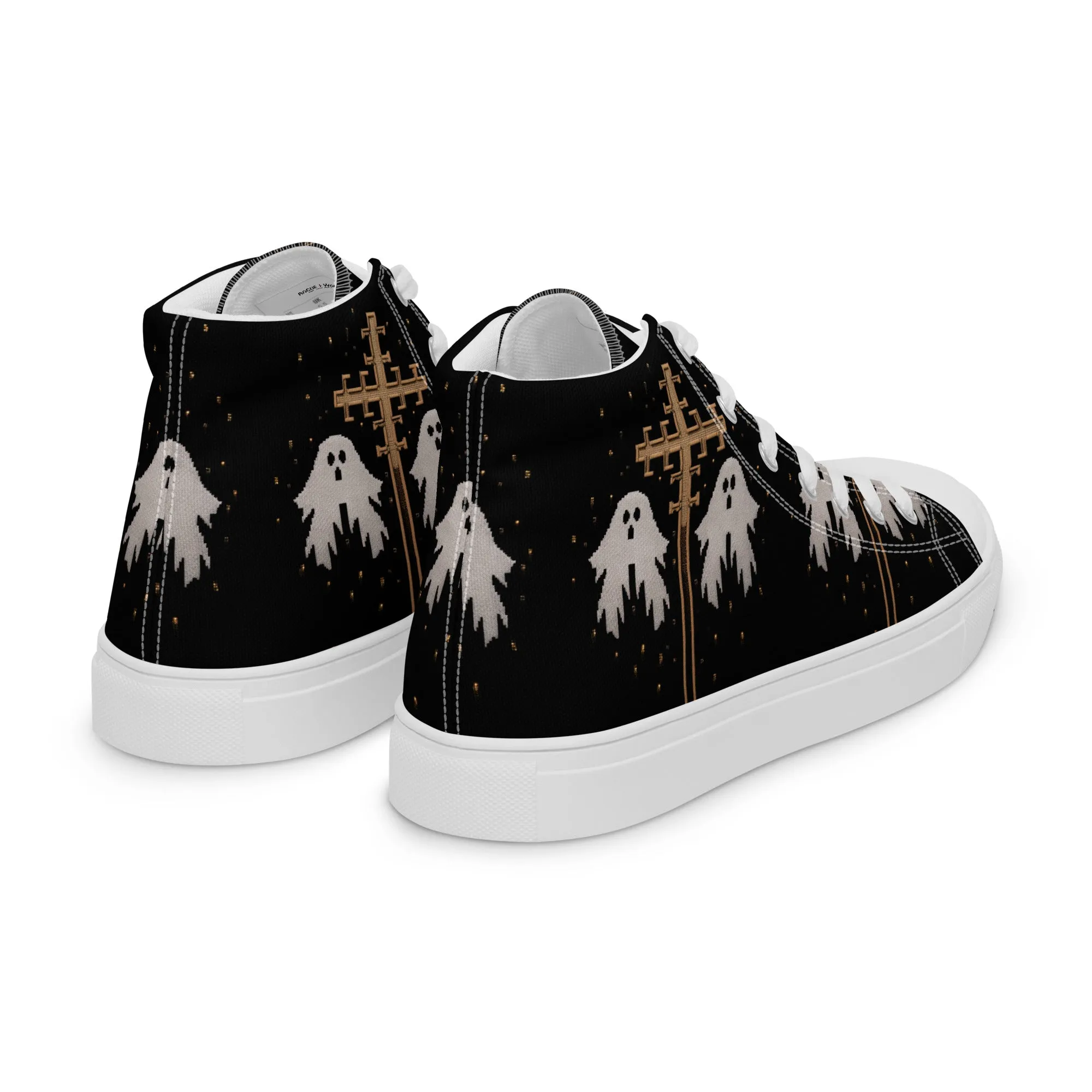 Holy Spirits Women’s High Top Shoes - Dark Academia Vegan Sneakers - Comfortable Goth Trainers - Witchy Grunge Accessories