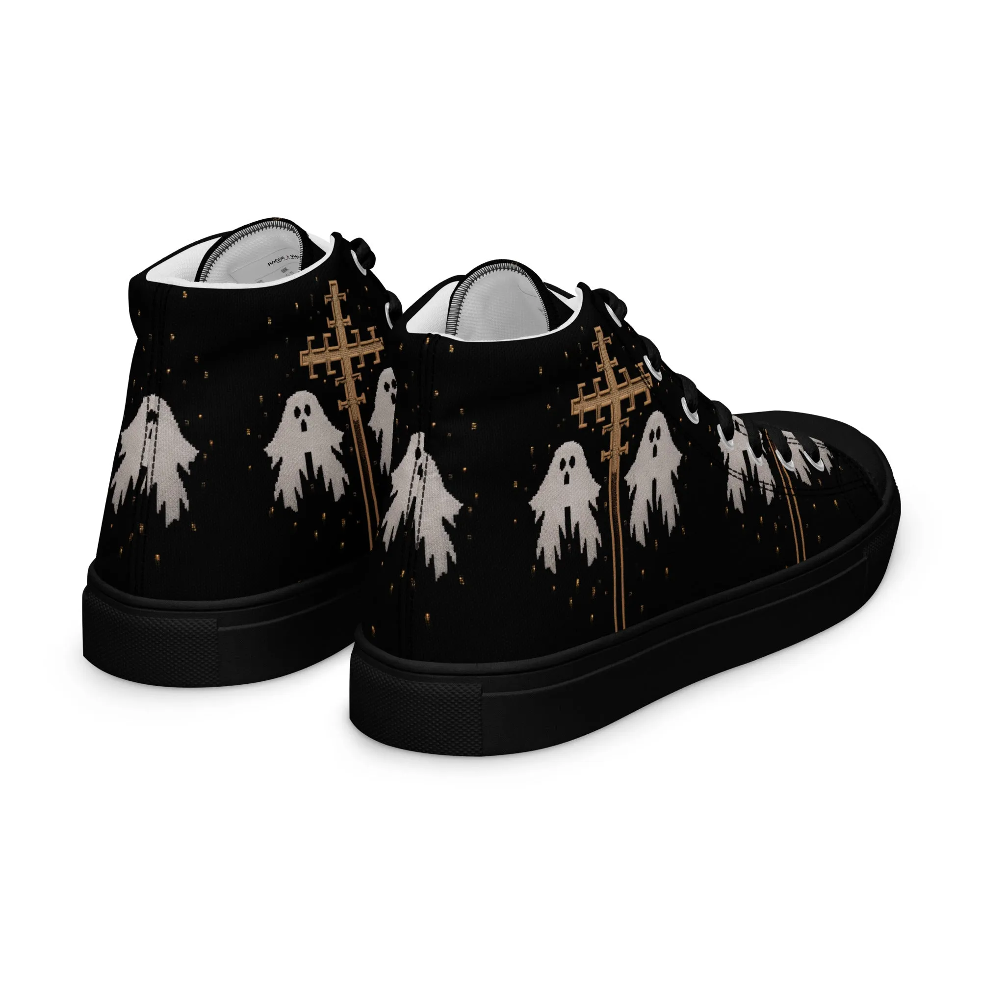 Holy Spirits Women’s High Top Shoes - Dark Academia Vegan Sneakers - Comfortable Goth Trainers - Witchy Grunge Accessories