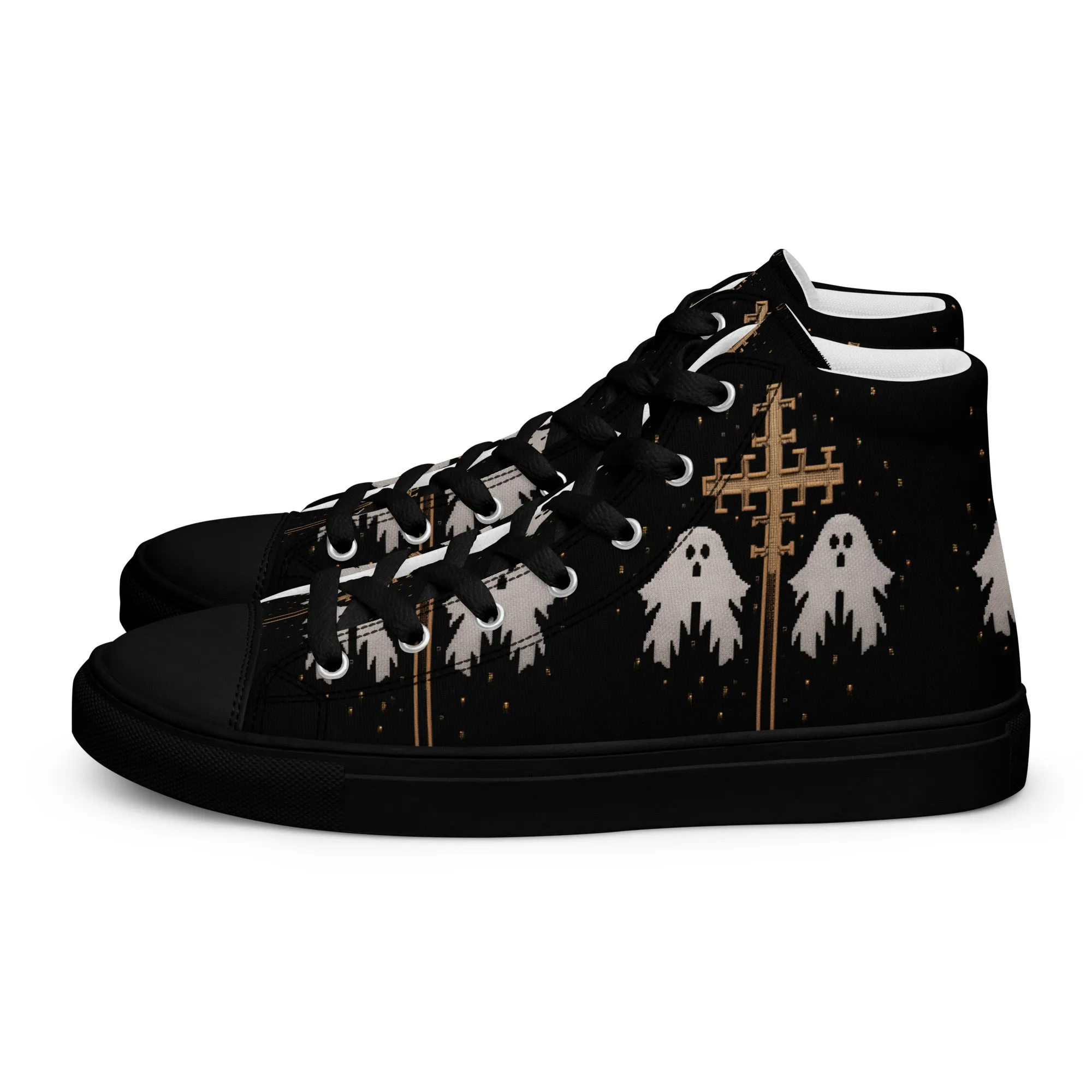 Holy Spirits Women’s High Top Shoes - Dark Academia Vegan Sneakers - Comfortable Goth Trainers - Witchy Grunge Accessories