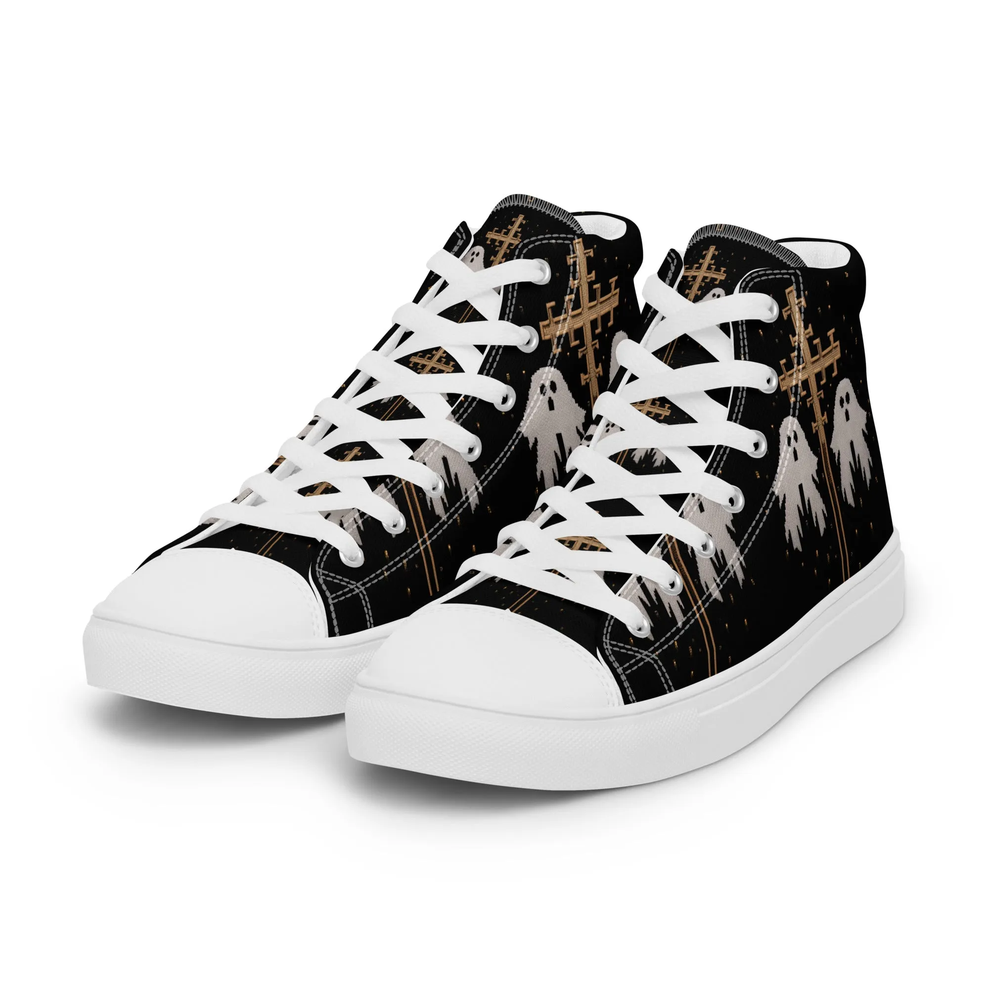 Holy Spirits Women’s High Top Shoes - Dark Academia Vegan Sneakers - Comfortable Goth Trainers - Witchy Grunge Accessories