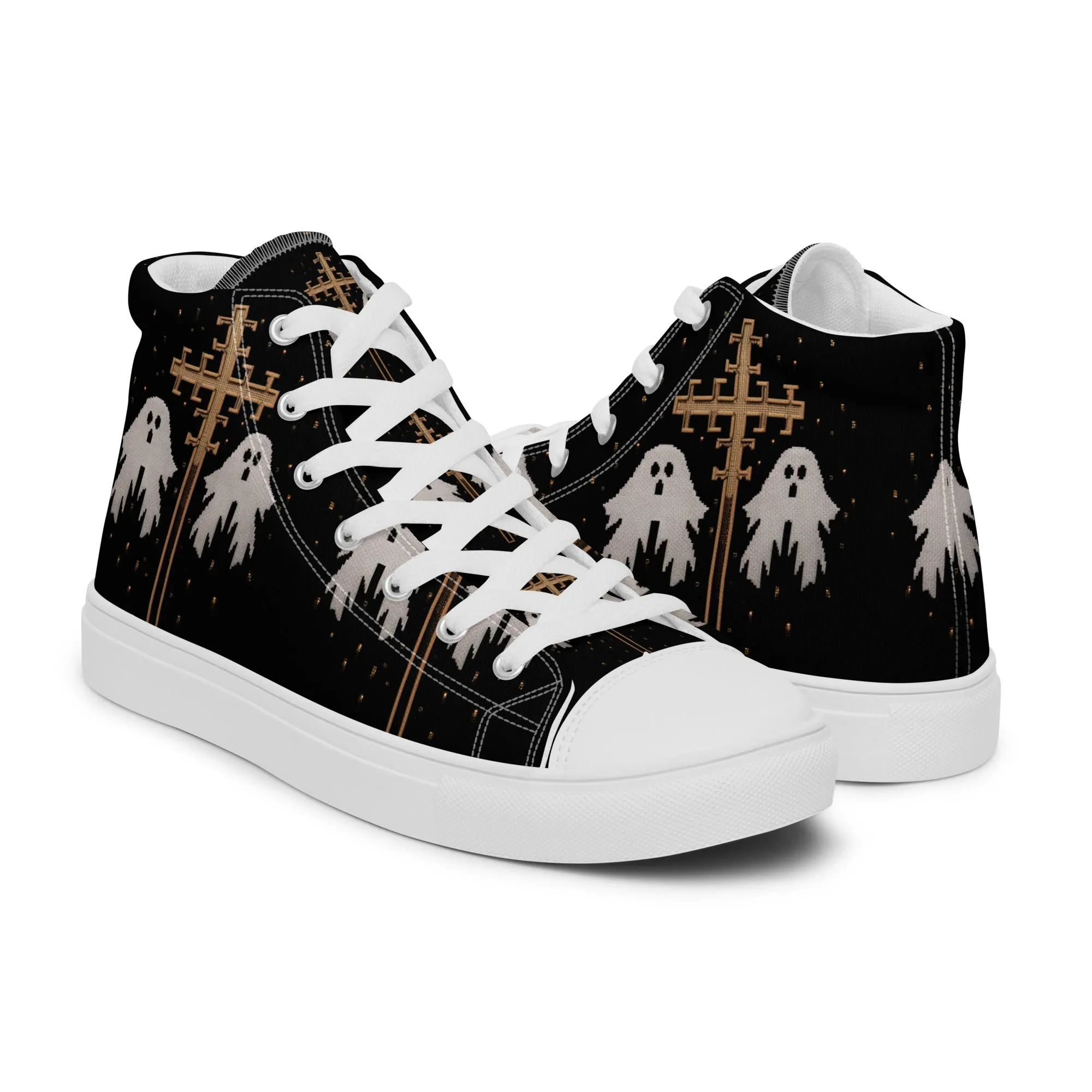 Holy Spirits Women’s High Top Shoes - Dark Academia Vegan Sneakers - Comfortable Goth Trainers - Witchy Grunge Accessories