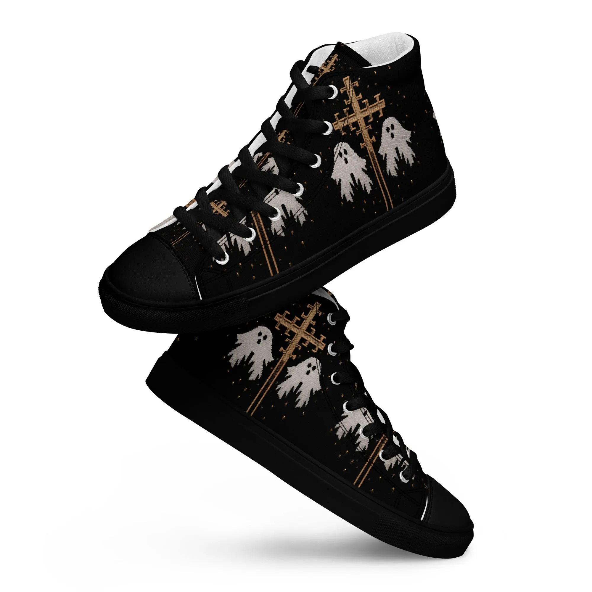 Holy Spirits Women’s High Top Shoes - Dark Academia Vegan Sneakers - Comfortable Goth Trainers - Witchy Grunge Accessories