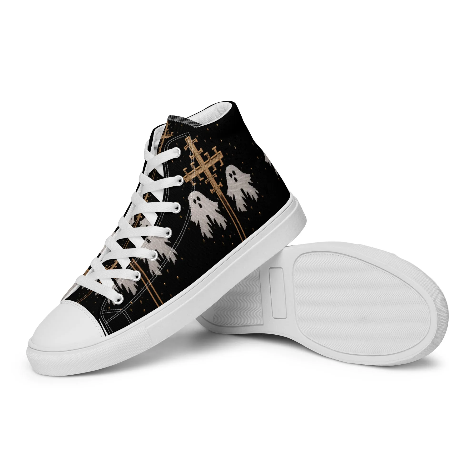 Holy Spirits Women’s High Top Shoes - Dark Academia Vegan Sneakers - Comfortable Goth Trainers - Witchy Grunge Accessories