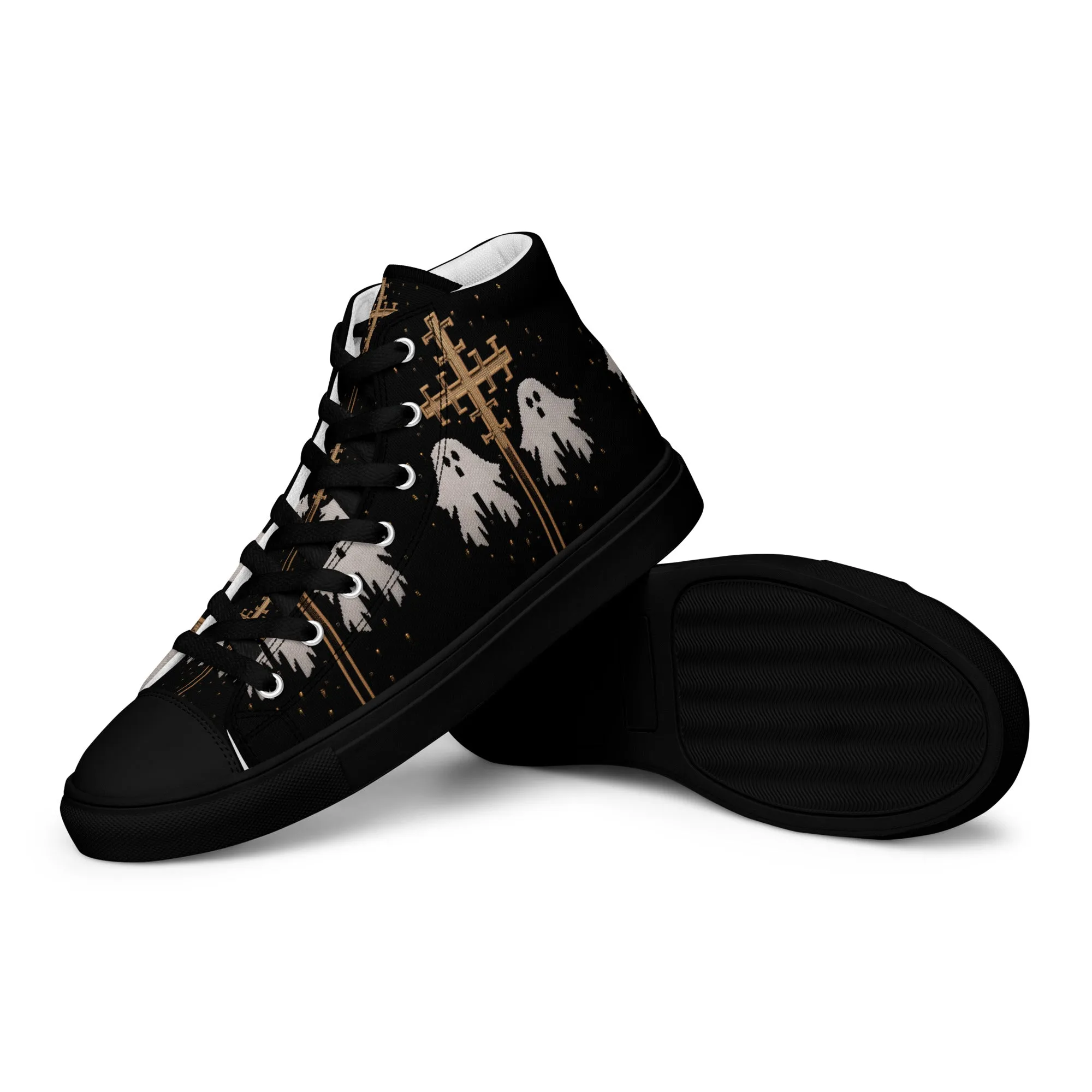 Holy Spirits Women’s High Top Shoes - Dark Academia Vegan Sneakers - Comfortable Goth Trainers - Witchy Grunge Accessories