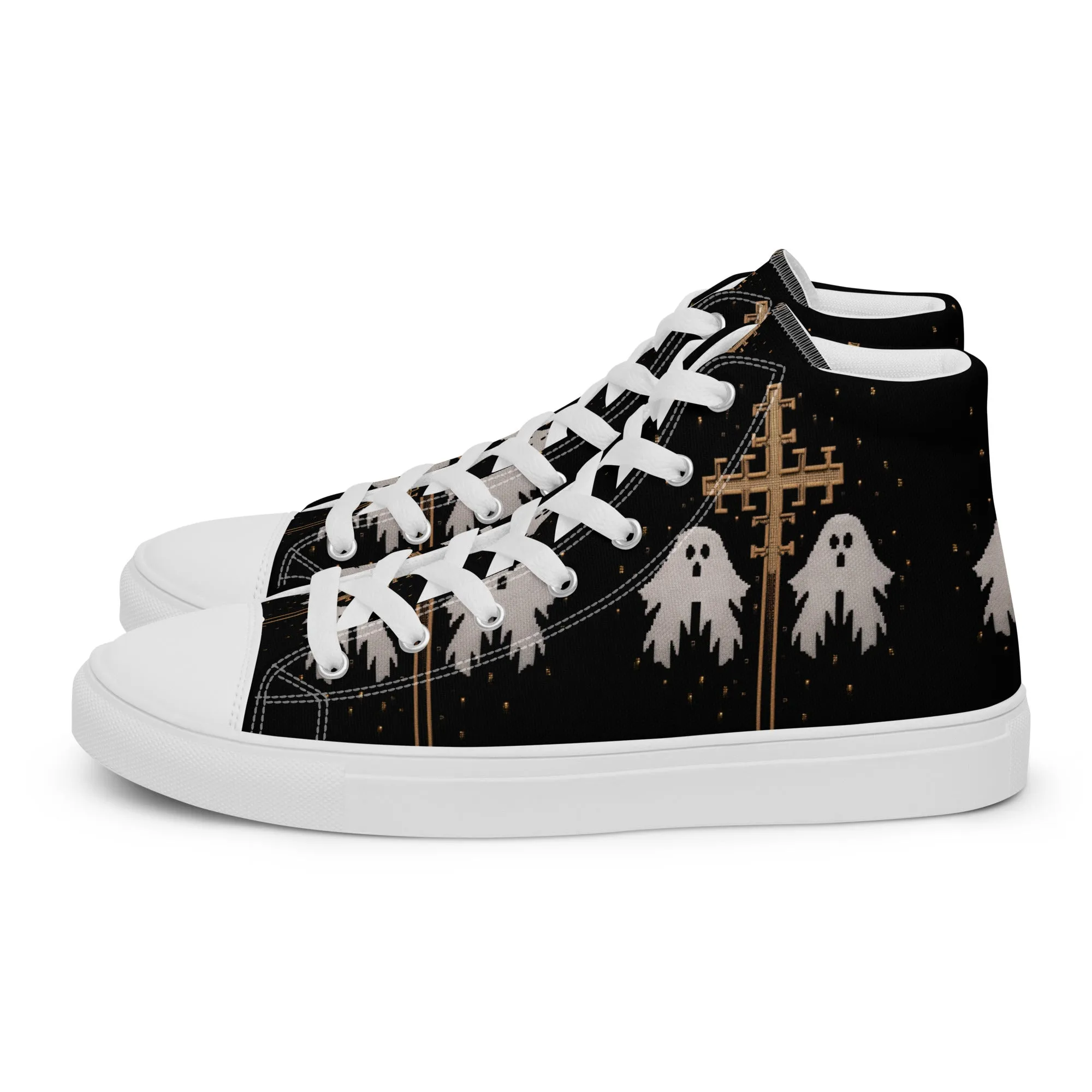 Holy Spirits Women’s High Top Shoes - Dark Academia Vegan Sneakers - Comfortable Goth Trainers - Witchy Grunge Accessories