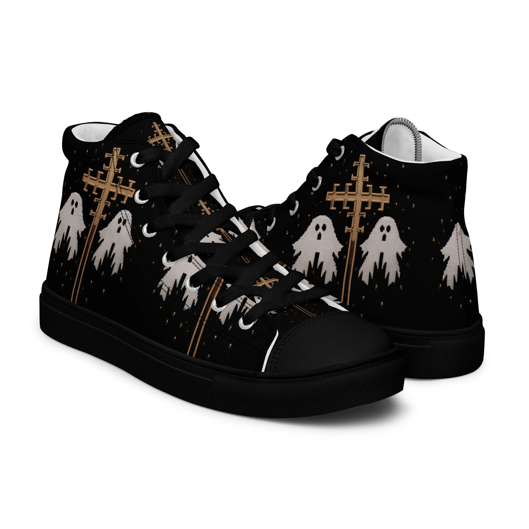 Holy Spirits Women’s High Top Shoes - Dark Academia Vegan Sneakers - Comfortable Goth Trainers - Witchy Grunge Accessories