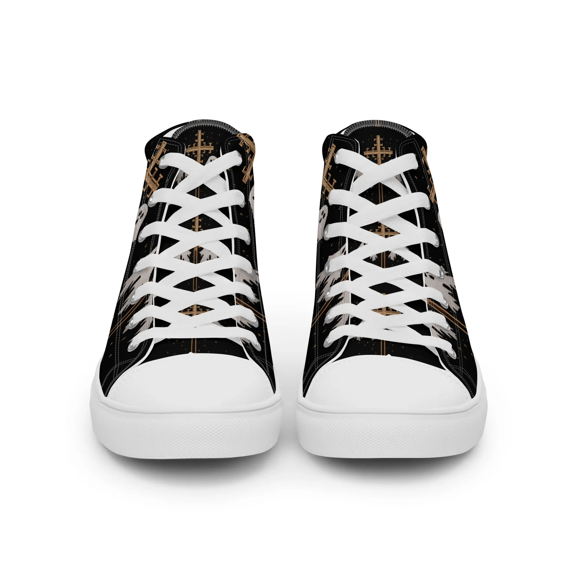 Holy Spirits Women’s High Top Shoes - Dark Academia Vegan Sneakers - Comfortable Goth Trainers - Witchy Grunge Accessories