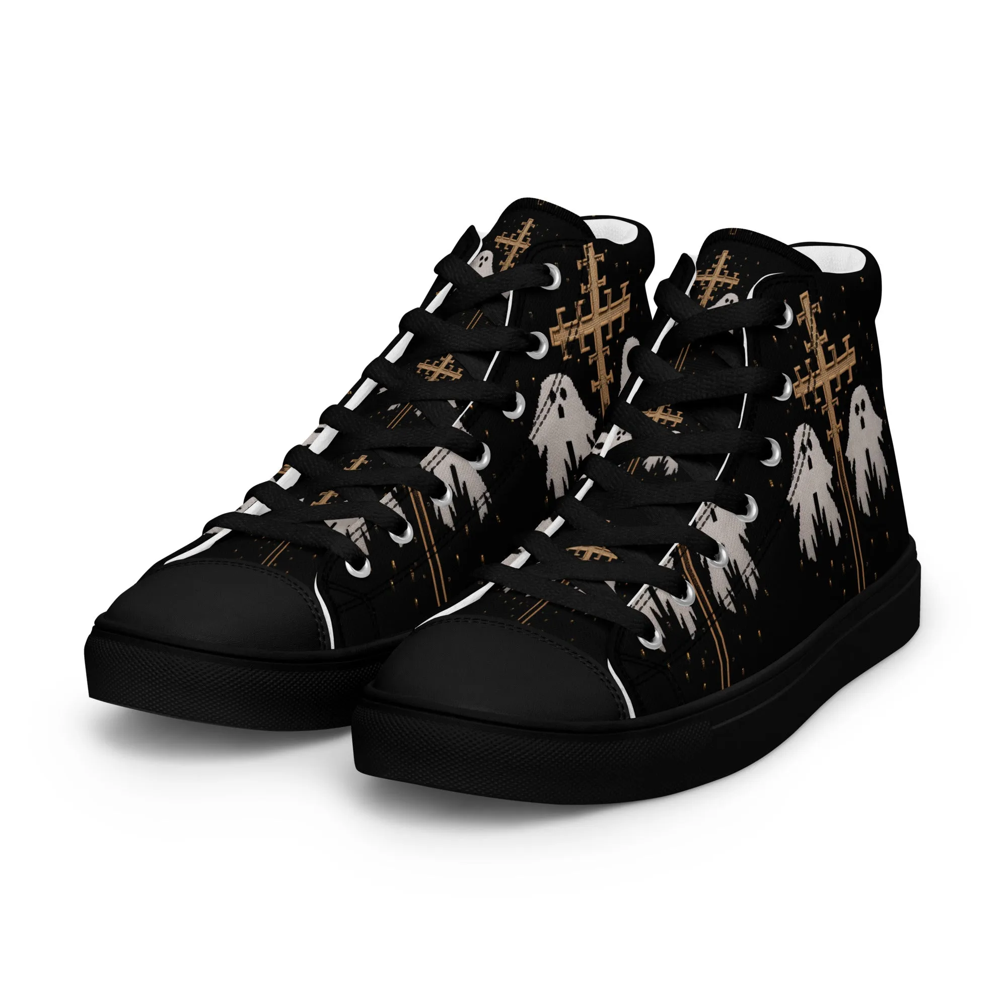 Holy Spirits Women’s High Top Shoes - Dark Academia Vegan Sneakers - Comfortable Goth Trainers - Witchy Grunge Accessories