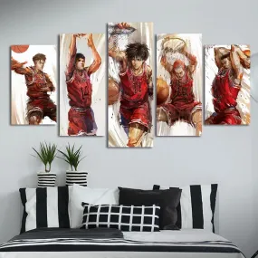 Japanese Anime Slam Dunk Cuadros HD Print Wall Art Canvas Poster Picture 5 Pieces No Frame