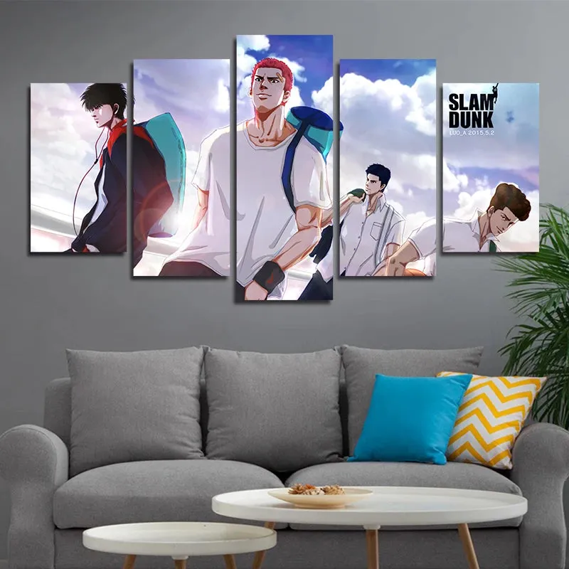 Japanese Anime Slam Dunk Cuadros HD Print Wall Art Canvas Poster Picture 5 Pieces No Frame