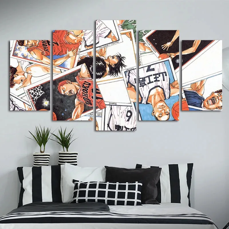 Japanese Anime Slam Dunk Cuadros HD Print Wall Art Canvas Poster Picture 5 Pieces No Frame