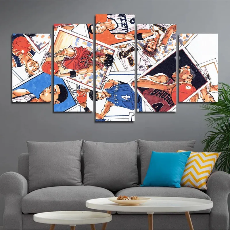 Japanese Anime Slam Dunk Cuadros HD Print Wall Art Canvas Poster Picture 5 Pieces No Frame