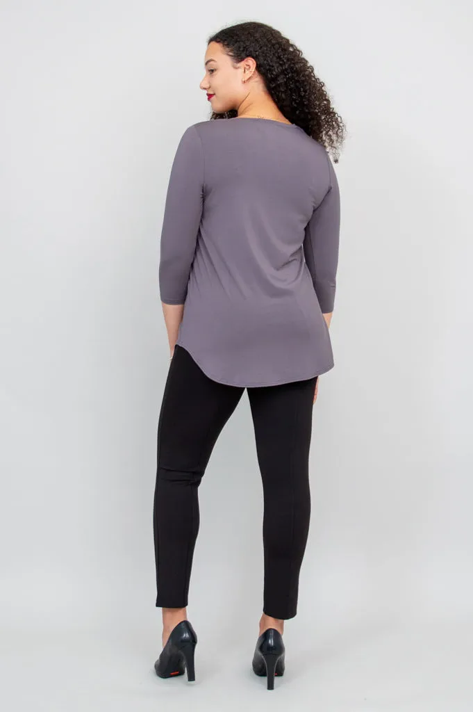 Jazz 3/4 Slv Top, Charcoal, Bamboo - Final Sale