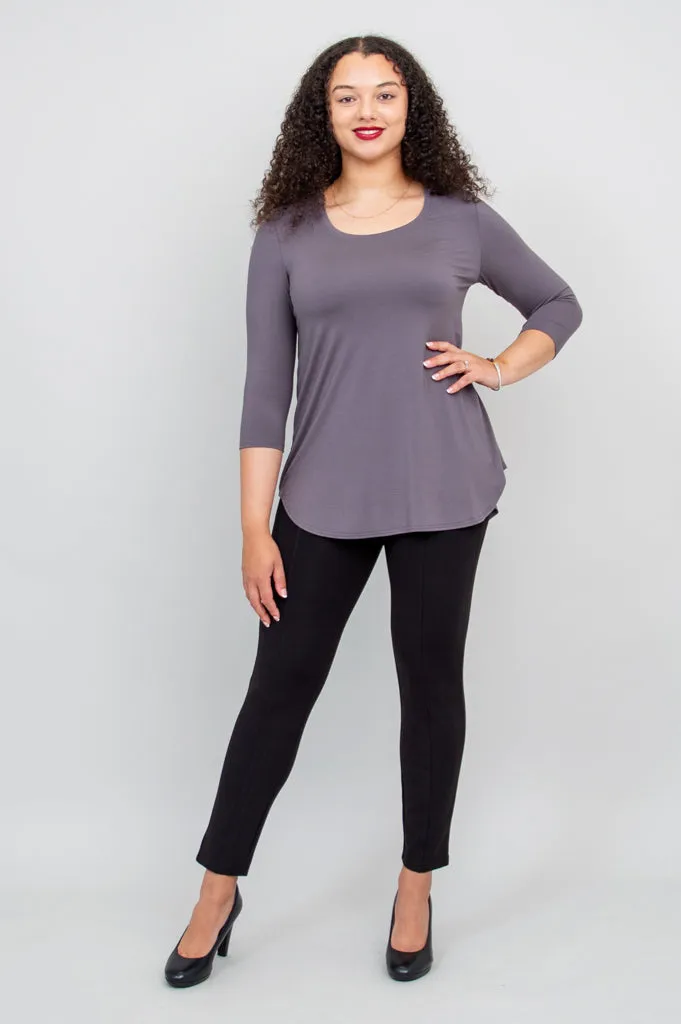 Jazz 3/4 Slv Top, Charcoal, Bamboo - Final Sale