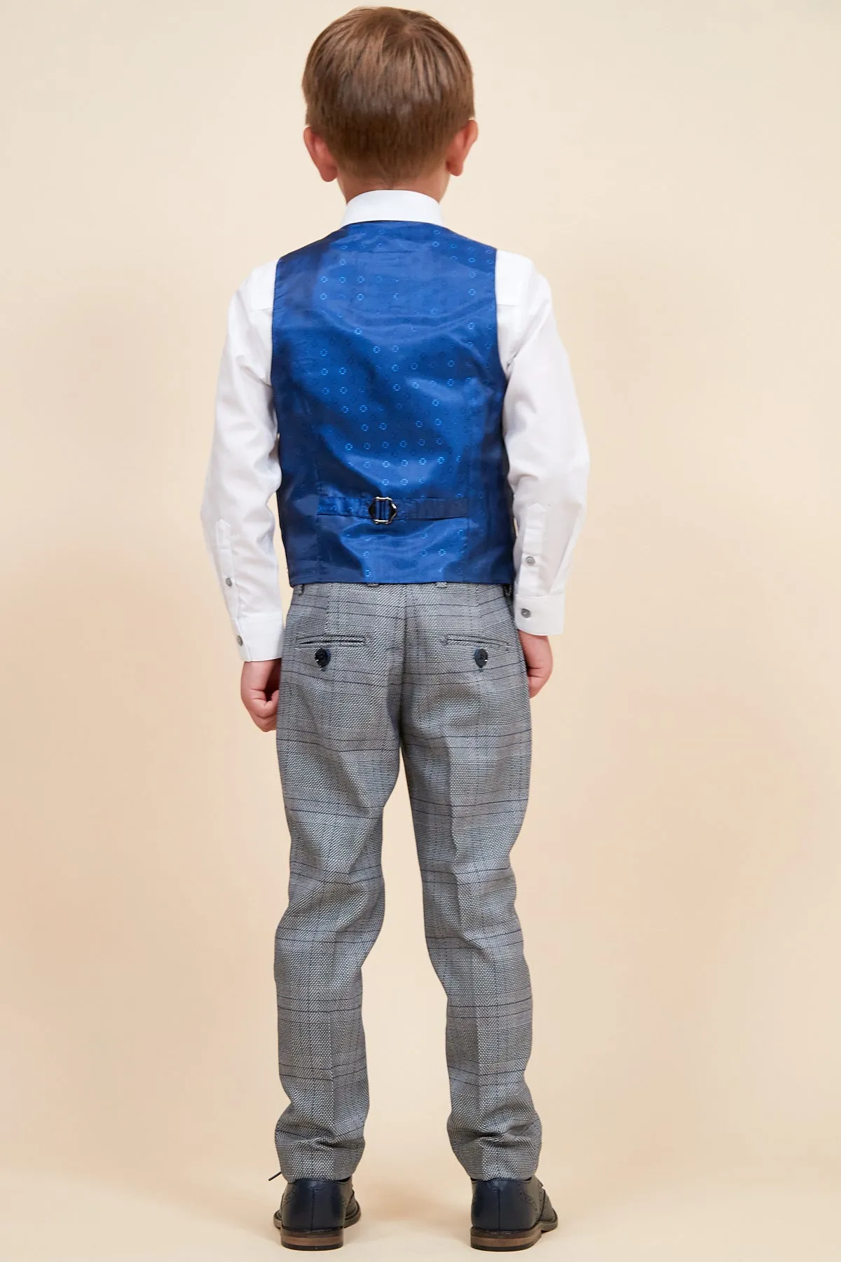 JERRY - Childrens Grey Check Three Piece Suit