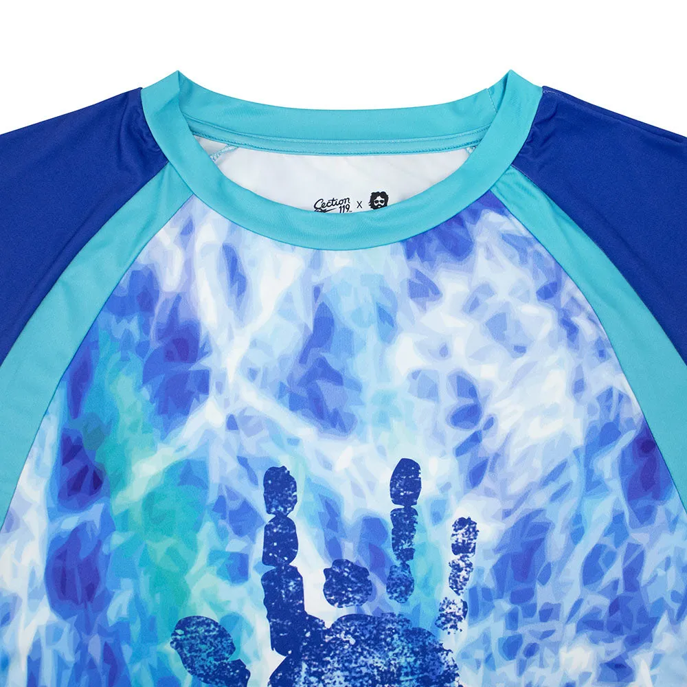 Jerry Garcia | UPF Swim Shirt | Jerry Hand Tie Dye Blue