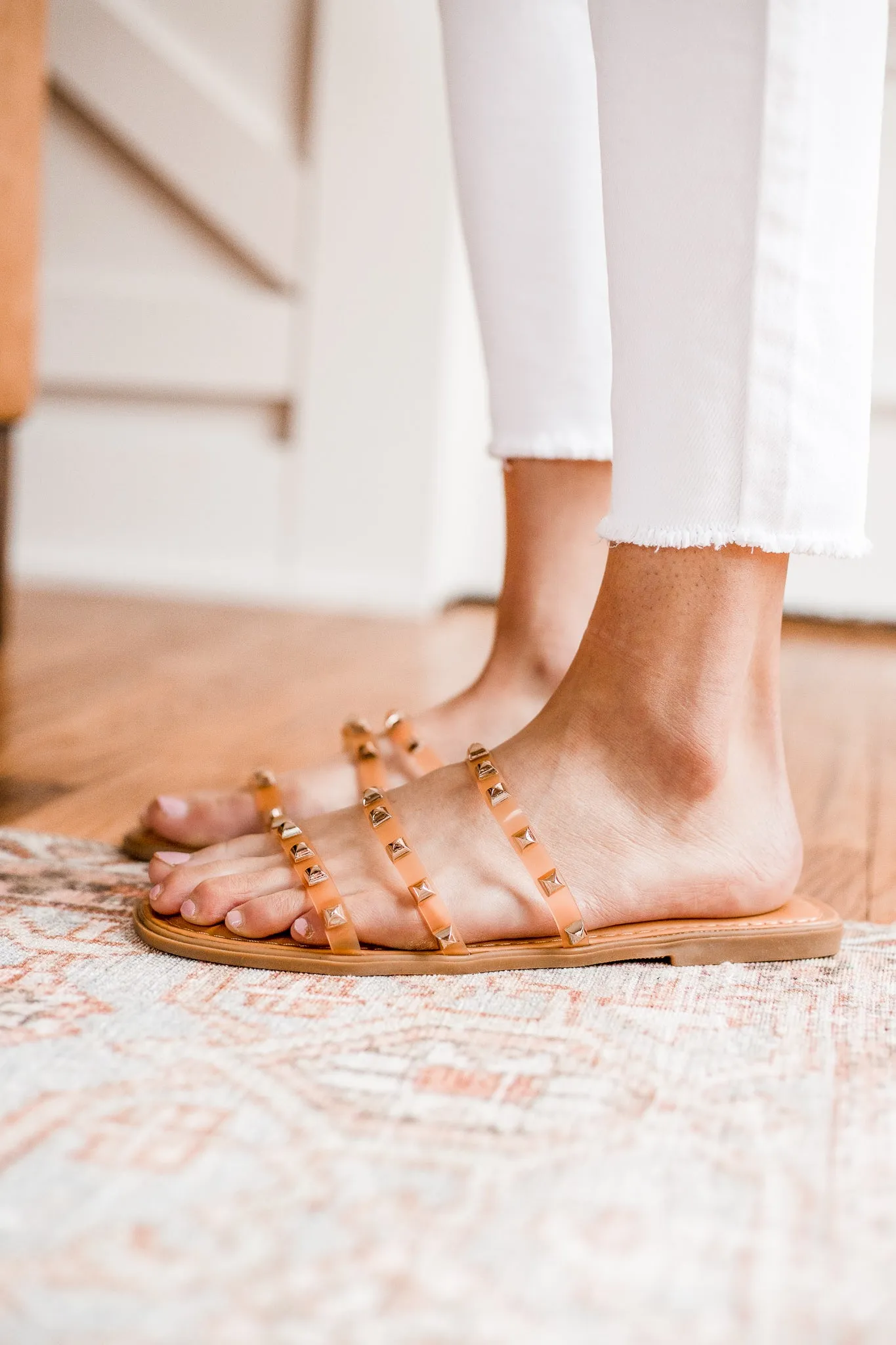 Kat Studded Sandals Nude