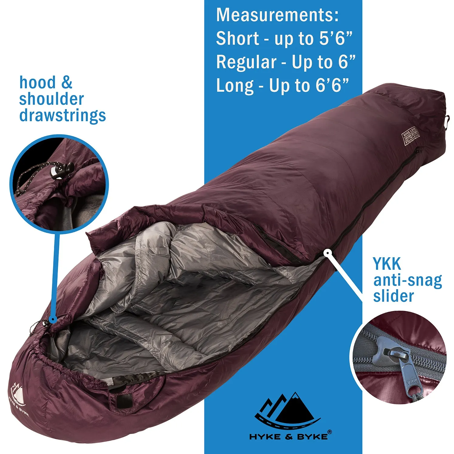 Katahdin 32°F 625 Fill Power Hydrophobic Sleeping Bag With Advanced Synthetic