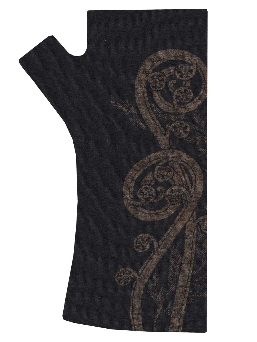 Kate Watts Black fern Koru print glove