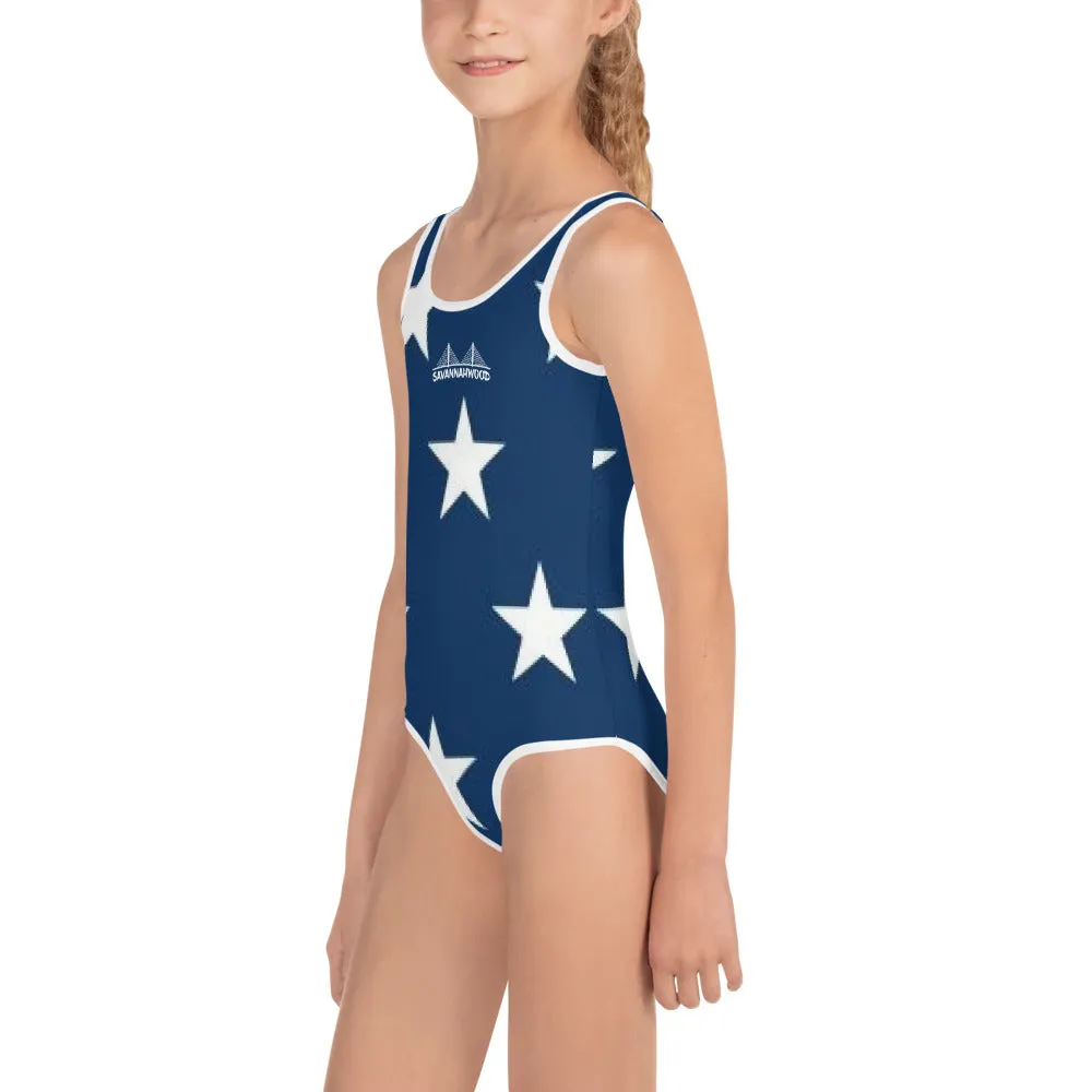 Kids Blue with White Stars Swimwear