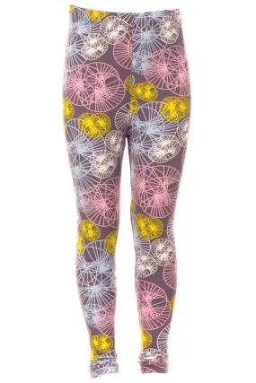 Kid's Colorful Circle & Line Pattern Printed Leggings