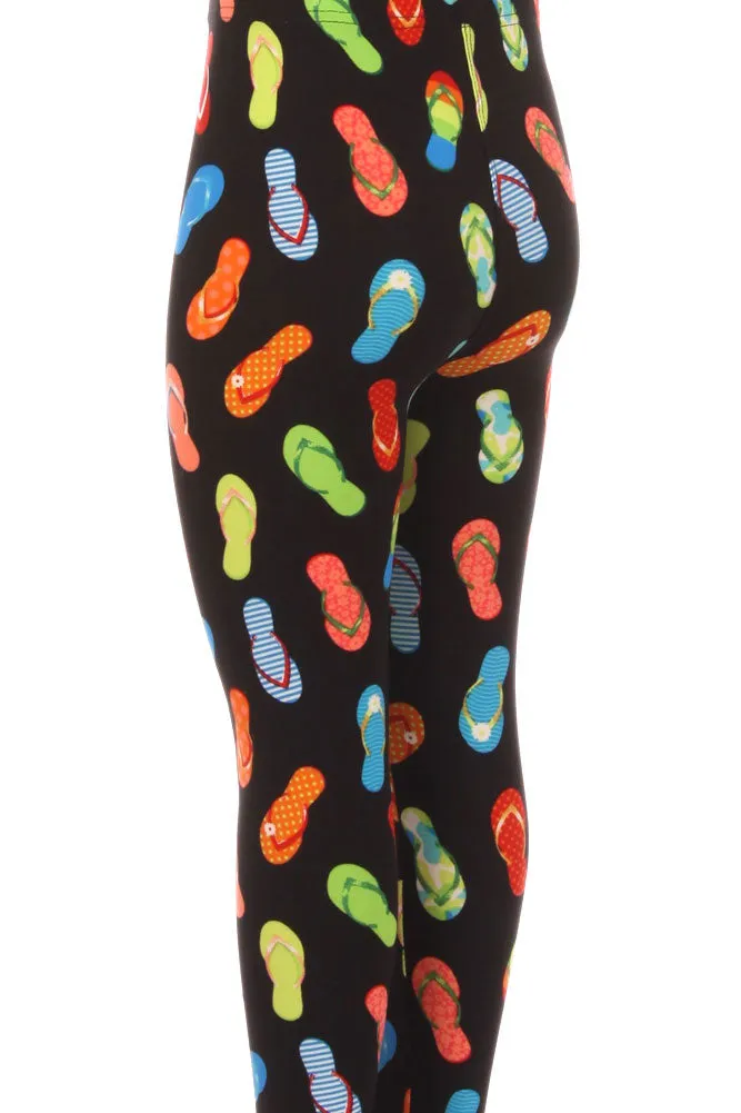 Kid's colorful Flip-Flops Sandal Pattern Printed Leggings