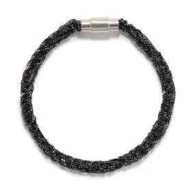 Knitted Oxidized Silver Bracelet