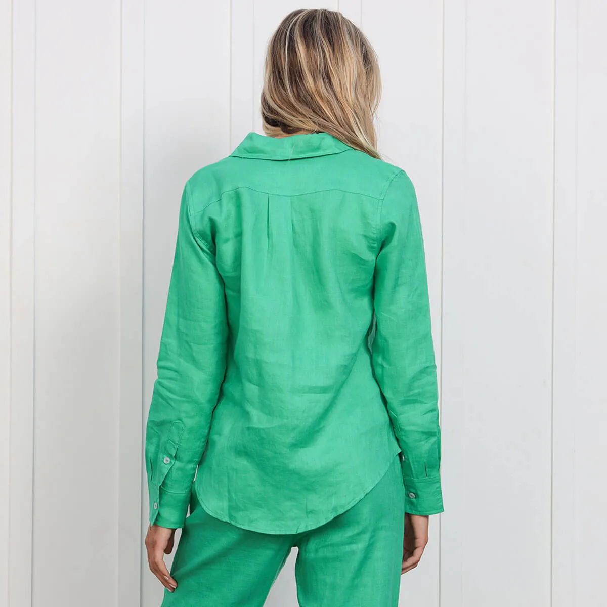 Ladies Linen - Long Sleeve Shirt | Green