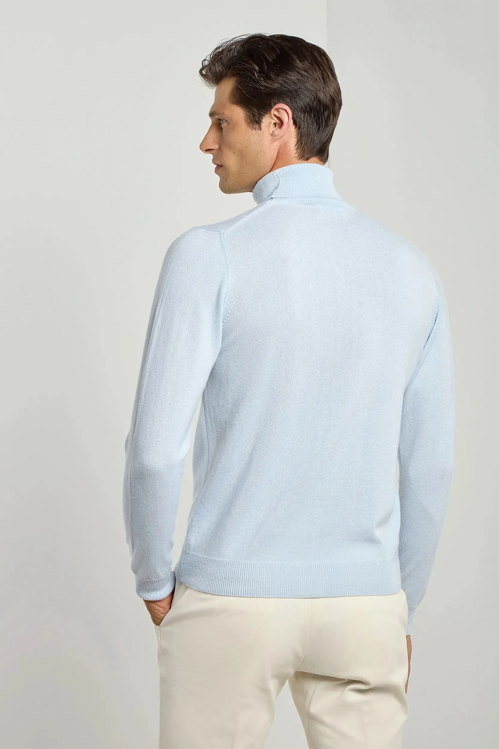 Light blue cashmere turtleneck – Made in italy