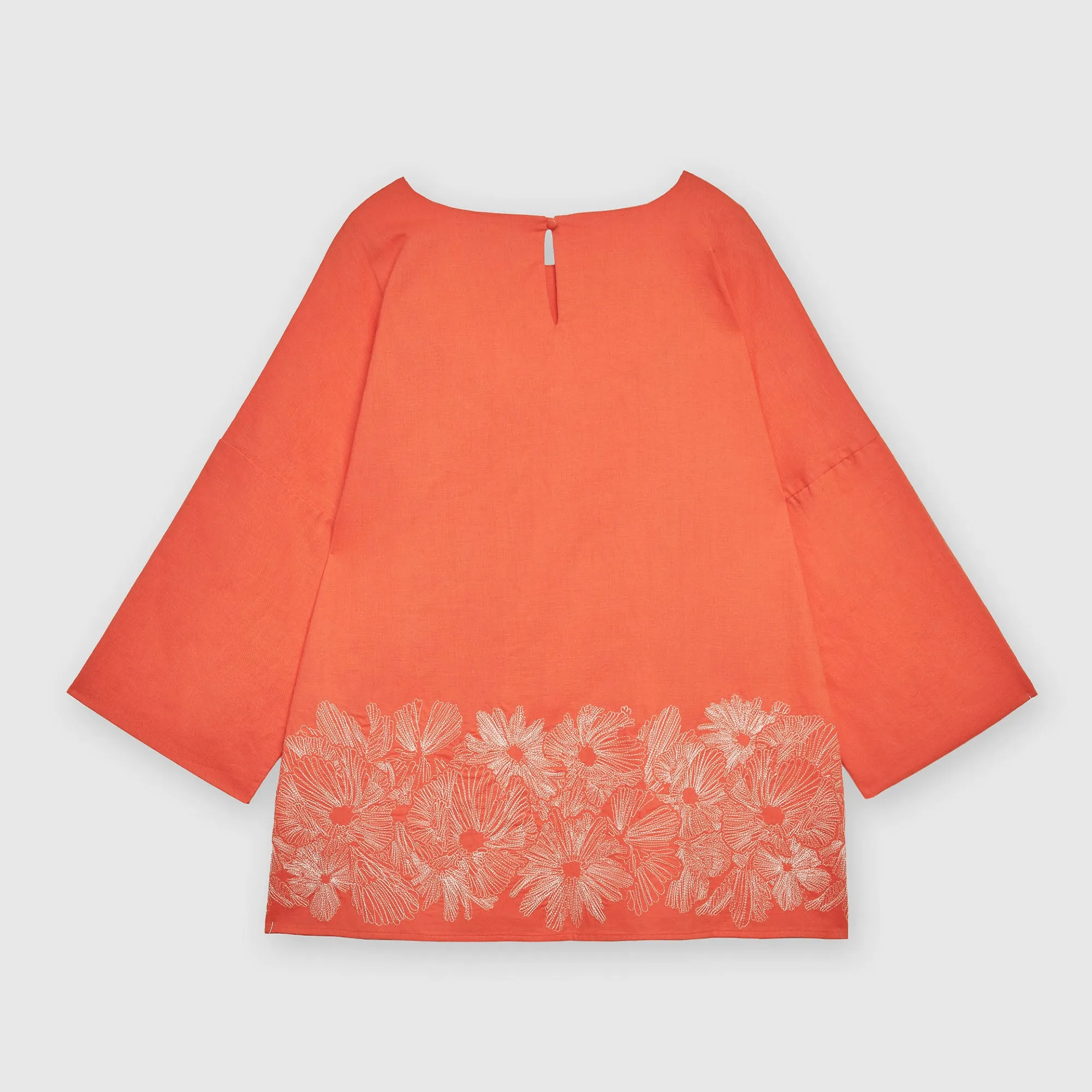 Linen Embroidered Boxy Top