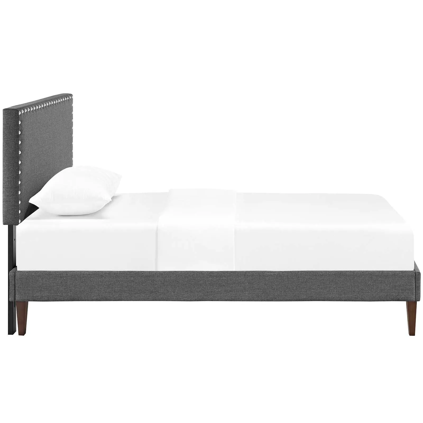 Macie Fabric Platform Bed with Squared Tapered Legs