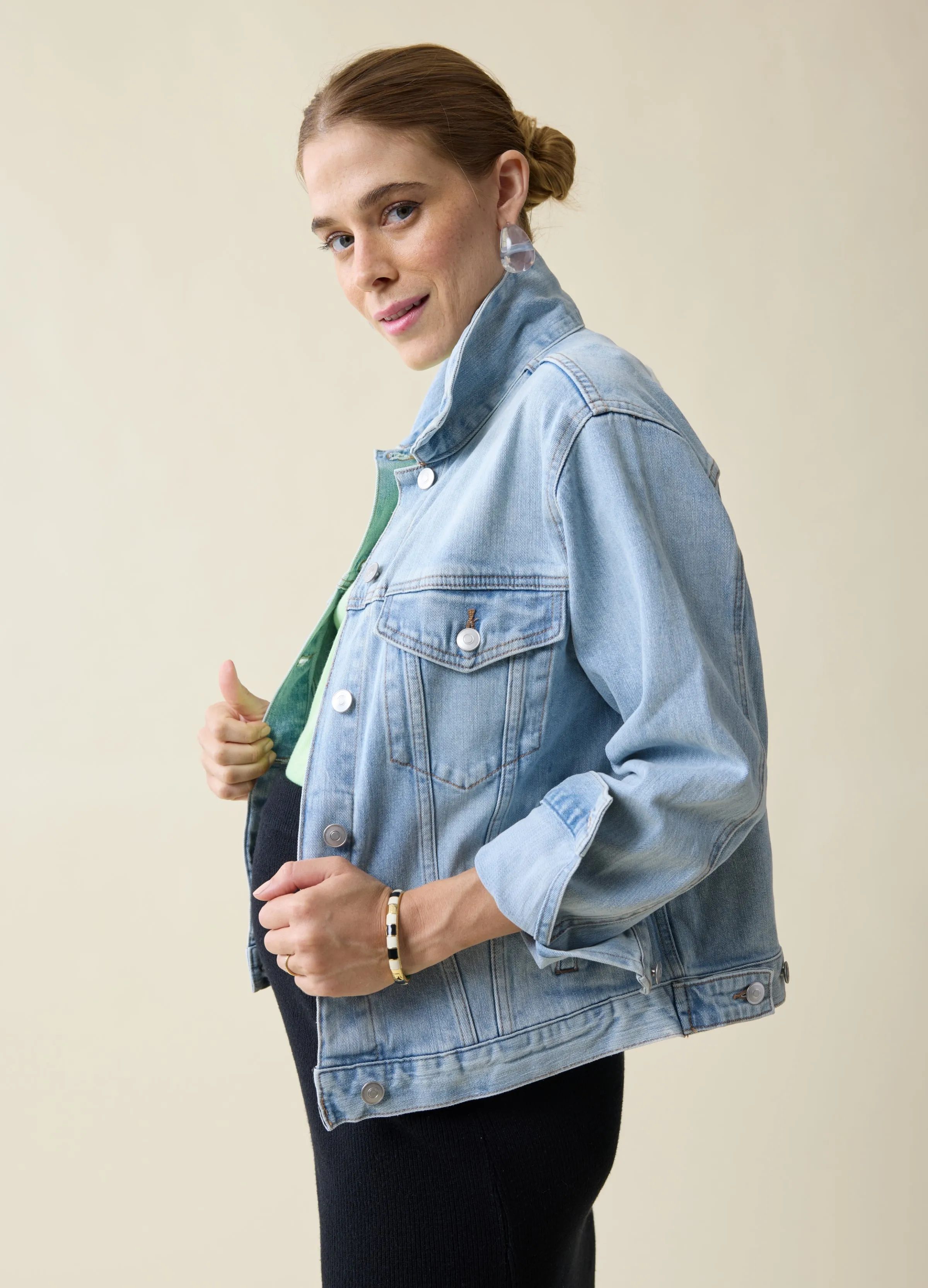 Mama & Baby Matching Maternity Denim Jacket