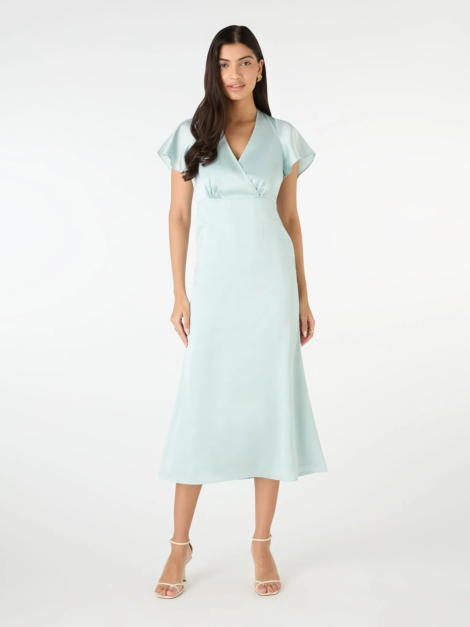 Mattox Midi Dress in Seafoam Blue