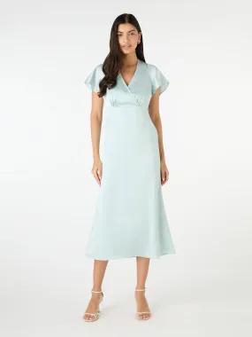 Mattox Midi Dress in Seafoam Blue