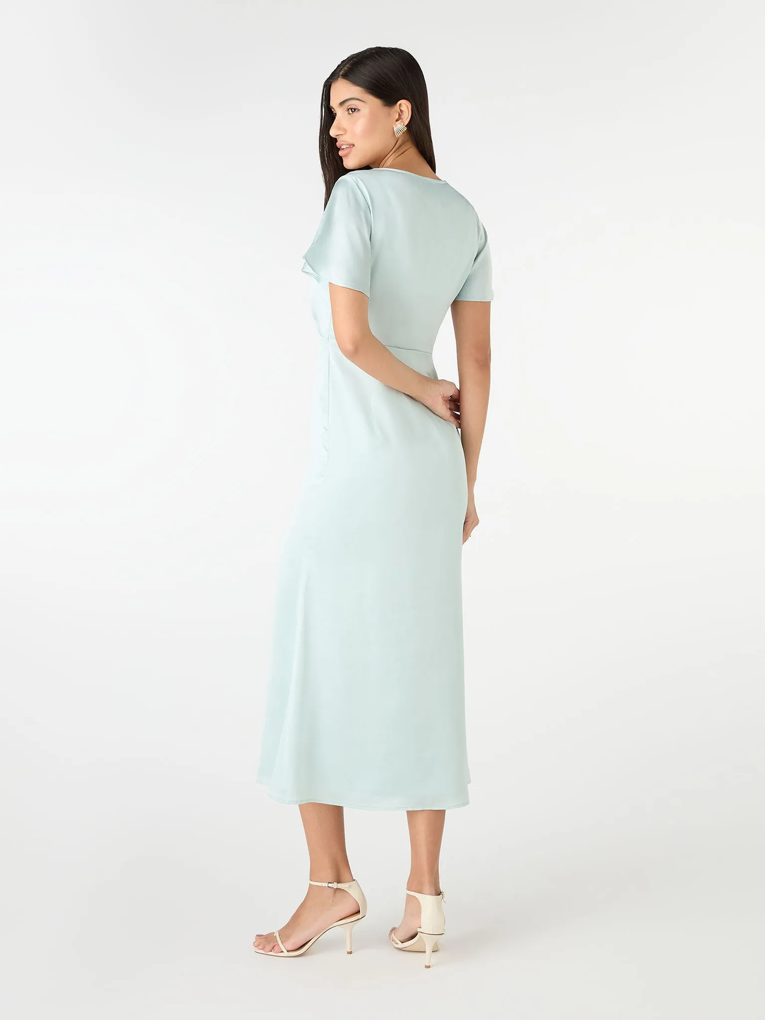 Mattox Midi Dress in Seafoam Blue