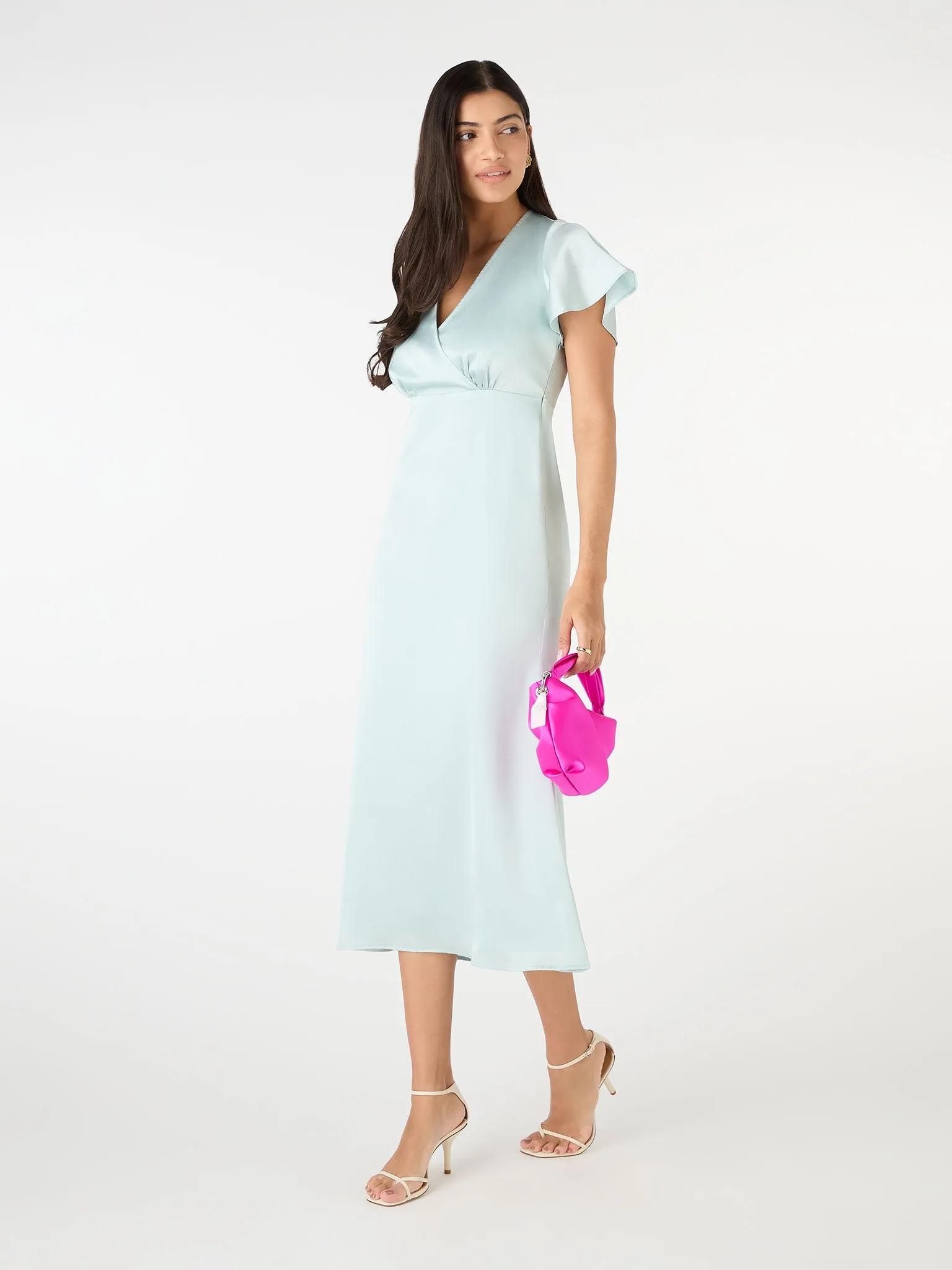 Mattox Midi Dress in Seafoam Blue