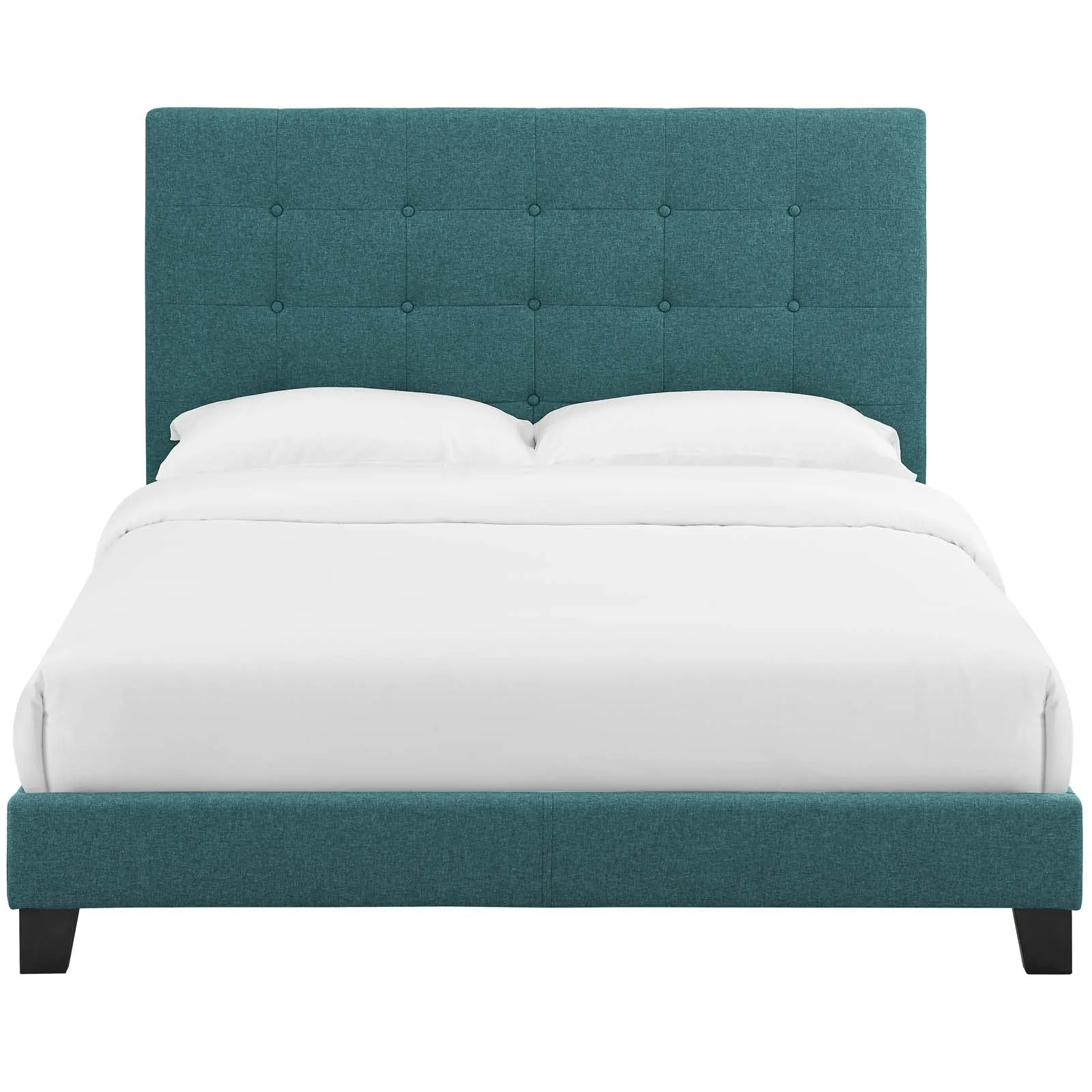 Melanie Tufted Button Upholstered Fabric Platform Bed