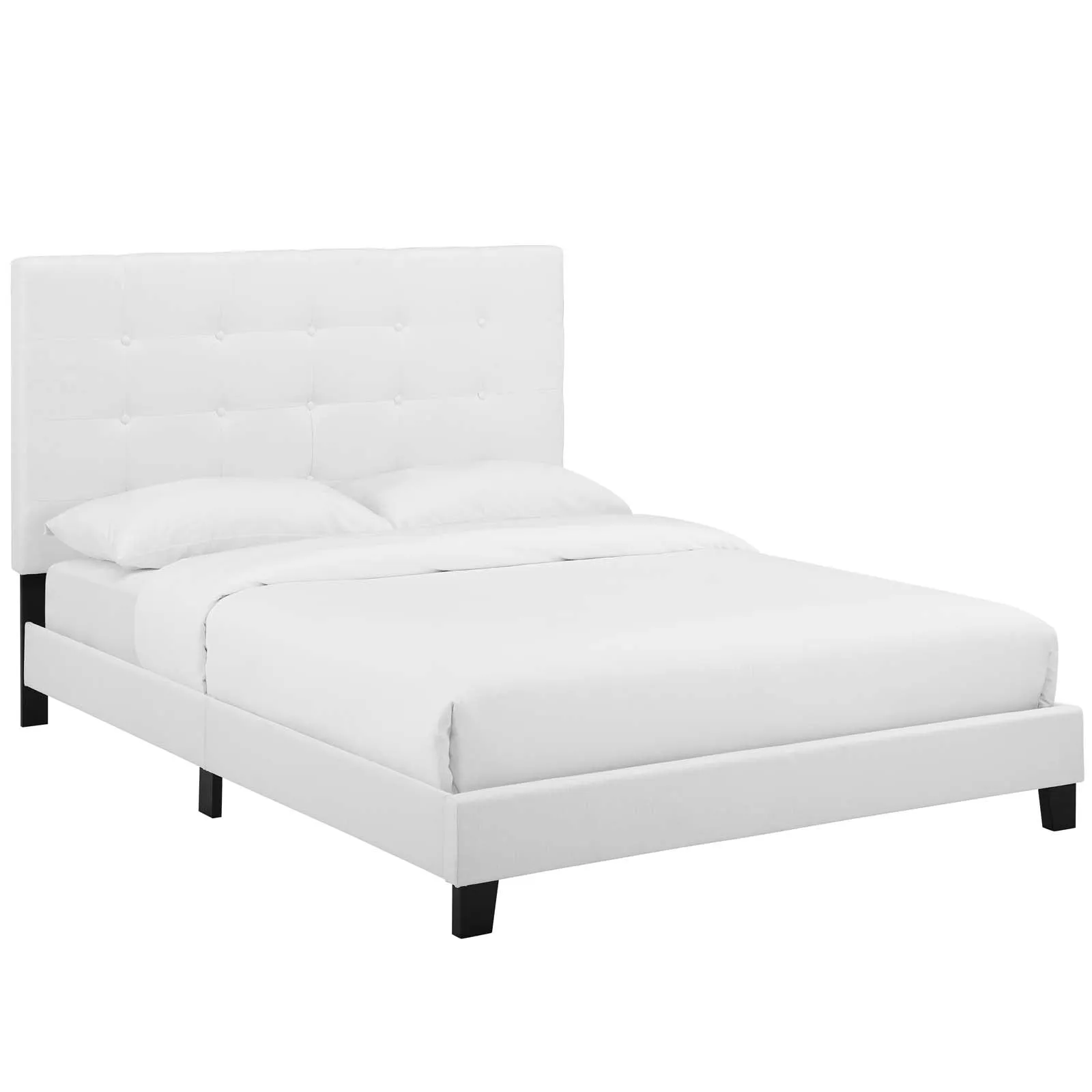 Melanie Tufted Button Upholstered Fabric Platform Bed