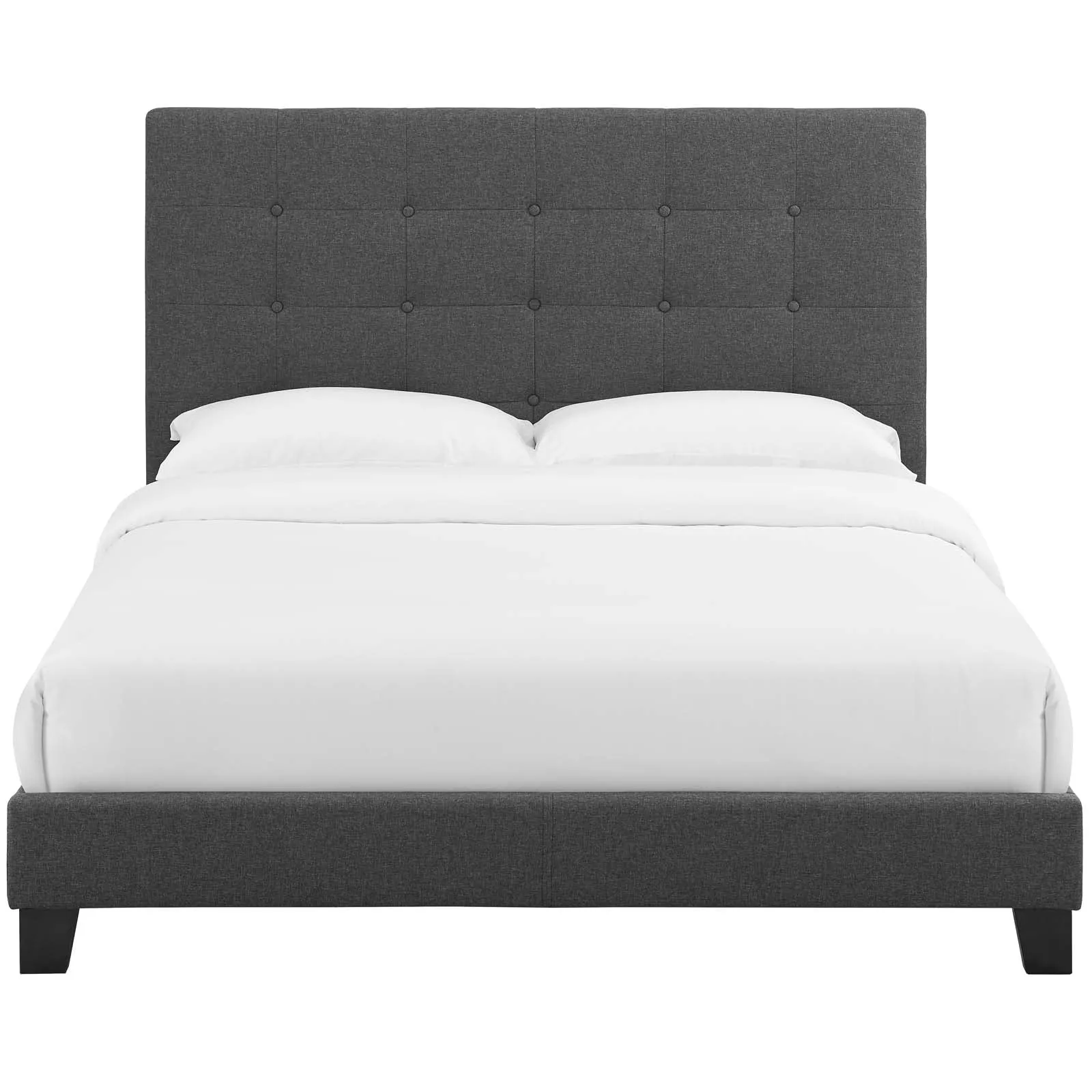 Melanie Tufted Button Upholstered Fabric Platform Bed