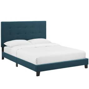 Melanie Tufted Button Upholstered Fabric Platform Bed