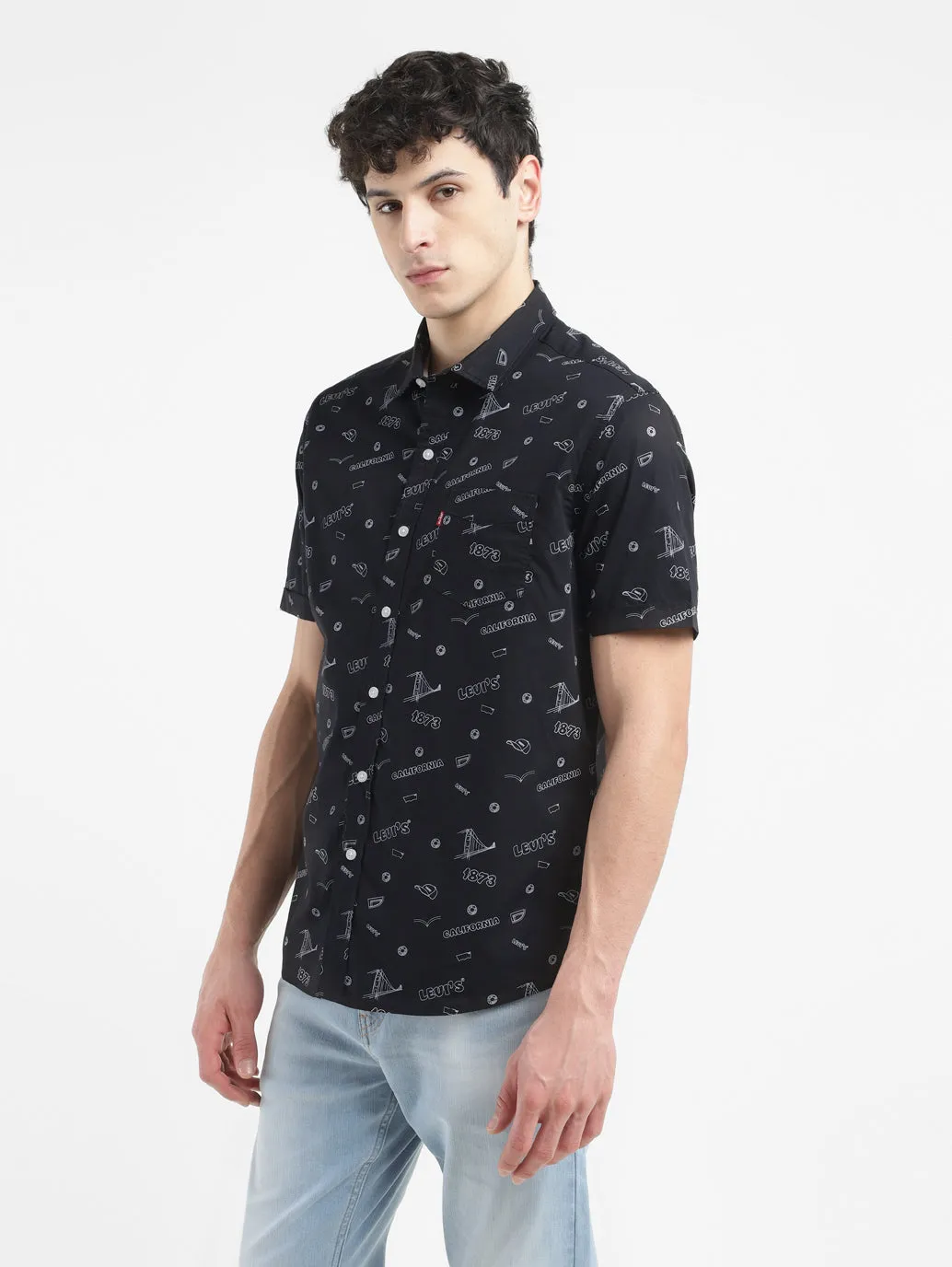 Men's All Over Printed Slim Fit Shirt