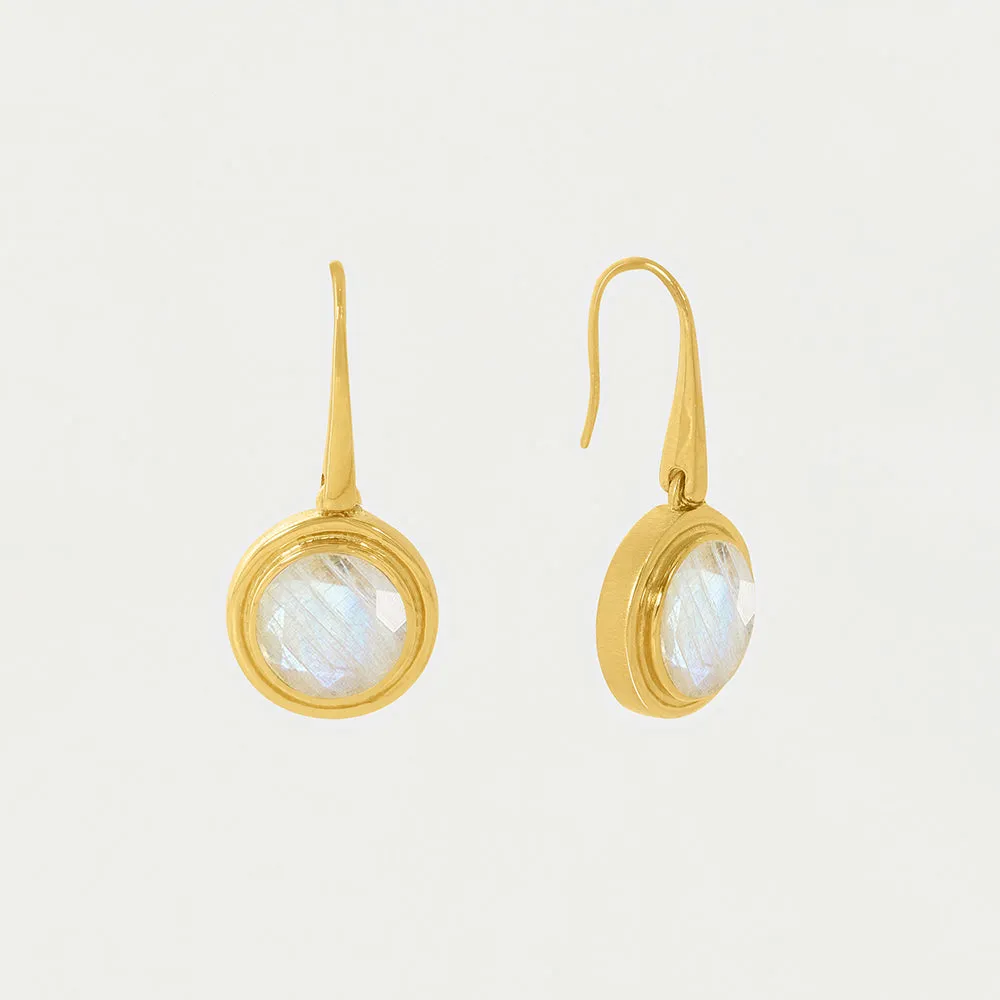 Mini Signet Gemstone Drop Earrings