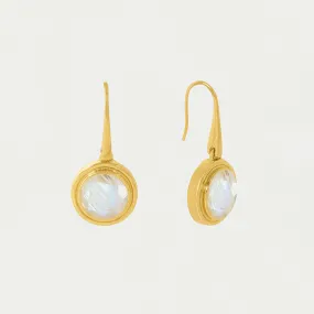 Mini Signet Gemstone Drop Earrings