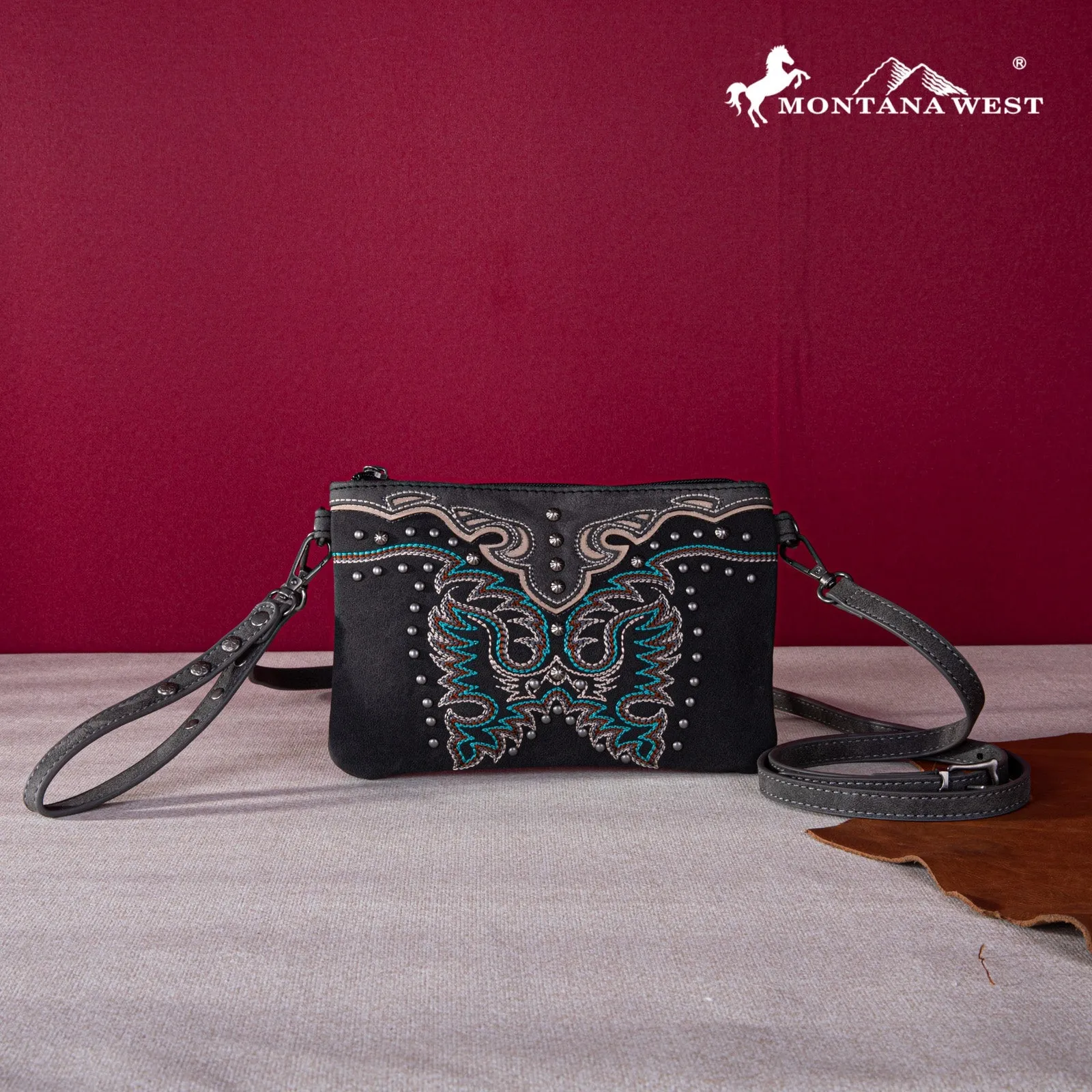 Montana West Embroidered Collection Clutch/Crossbody