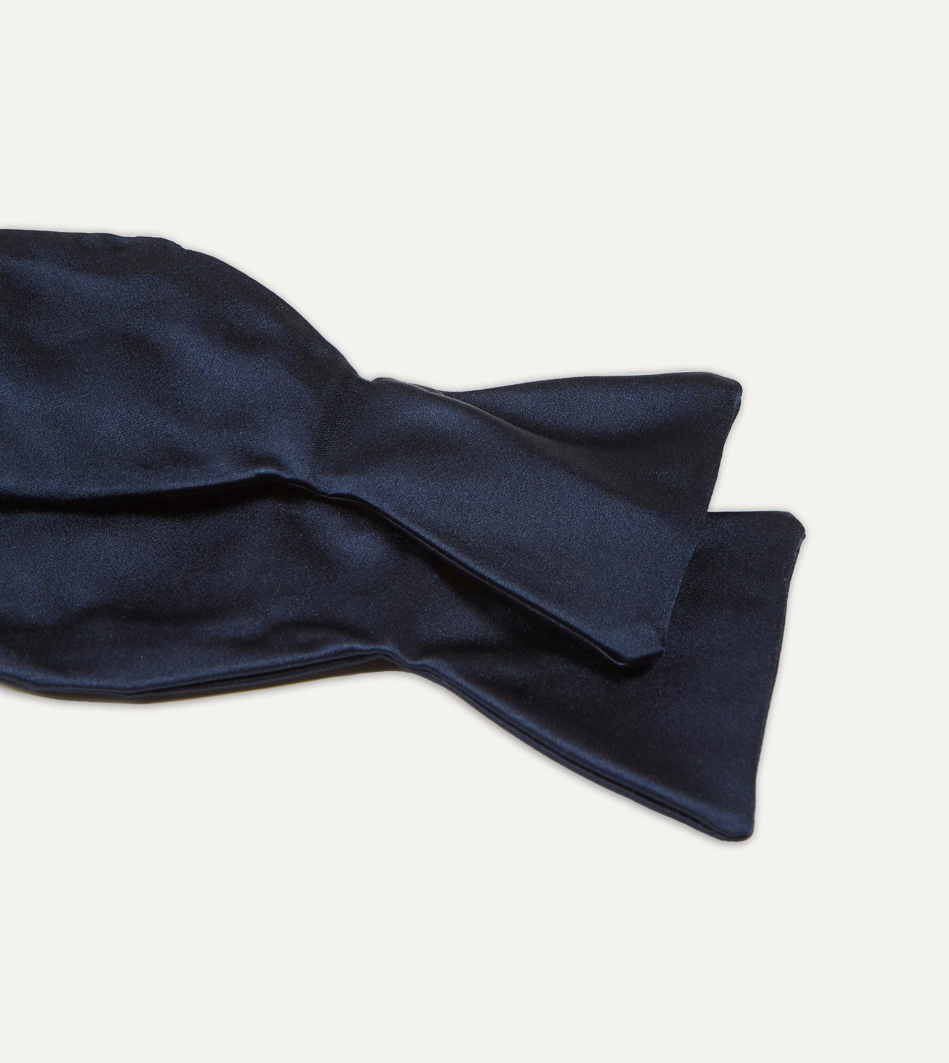 Navy Self-Tie Satin Butterfly Bow Tie