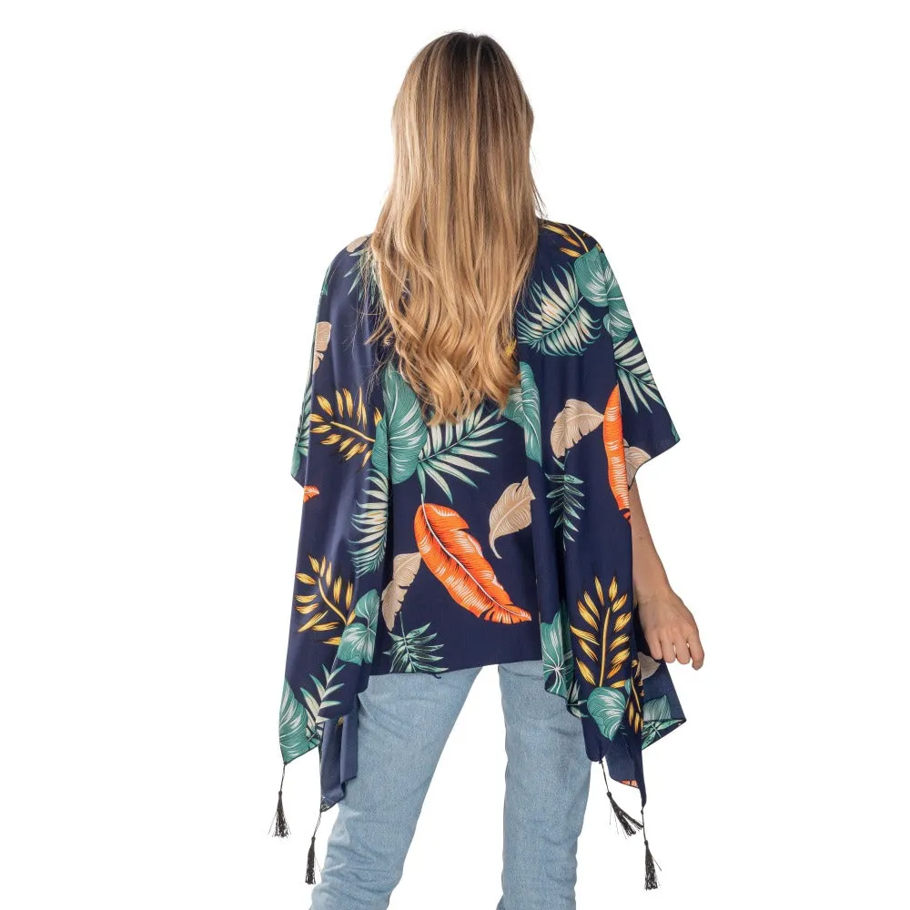 Navy Tassle Kimono