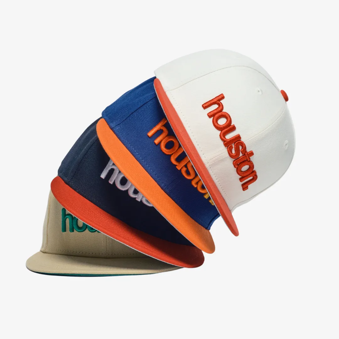 new era x premiumgoods. houston. 2tone 59fifty fitted (royal/orange)