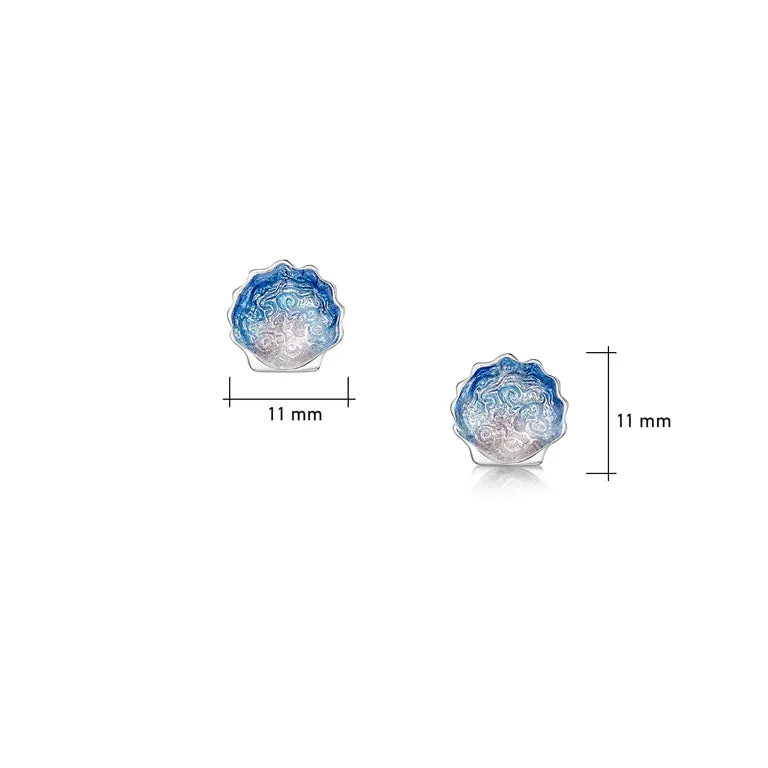 NEW Sheila Fleet Scallop Stud Earrings - Scallop Blue (EE00295)